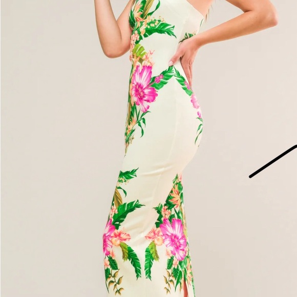 IN MY HAPPY PLACE PONTI MIDI DRESS STRAPLESS - Picture 4 of 5